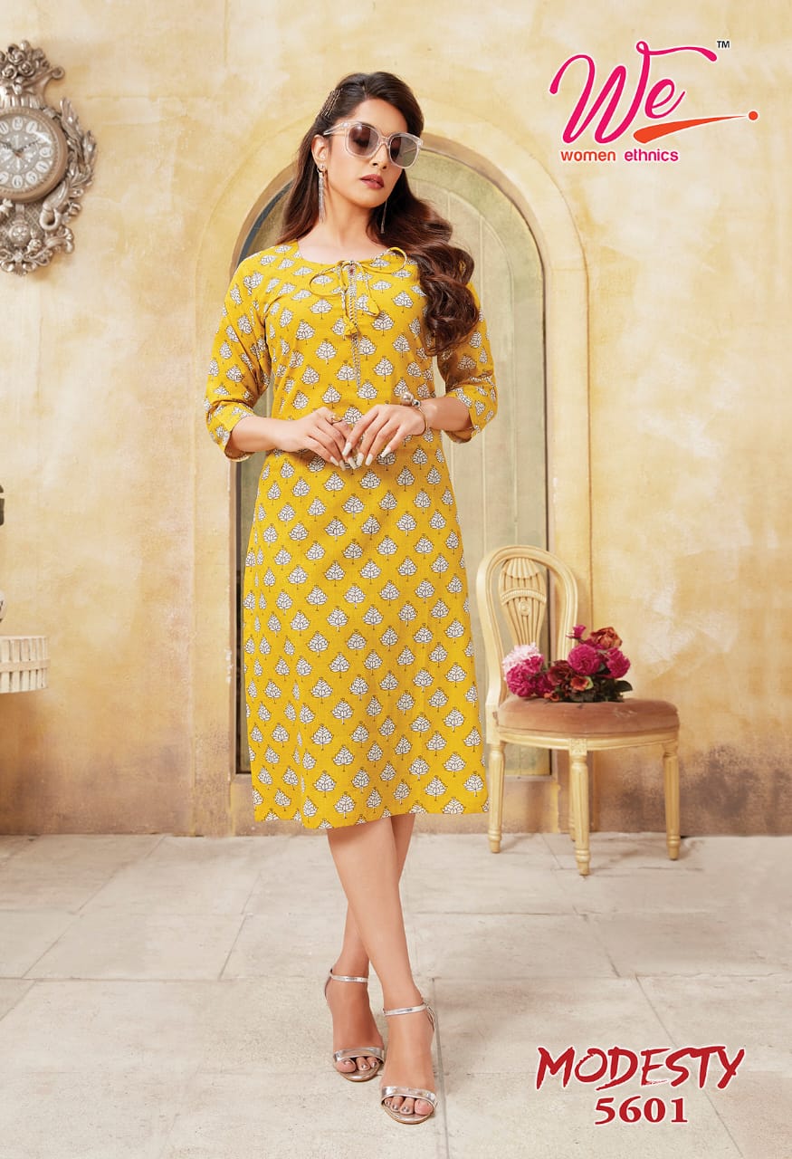 We Modesty Fancy Ethnic Wear Pure Cotton Printed Designer Kurti Collection